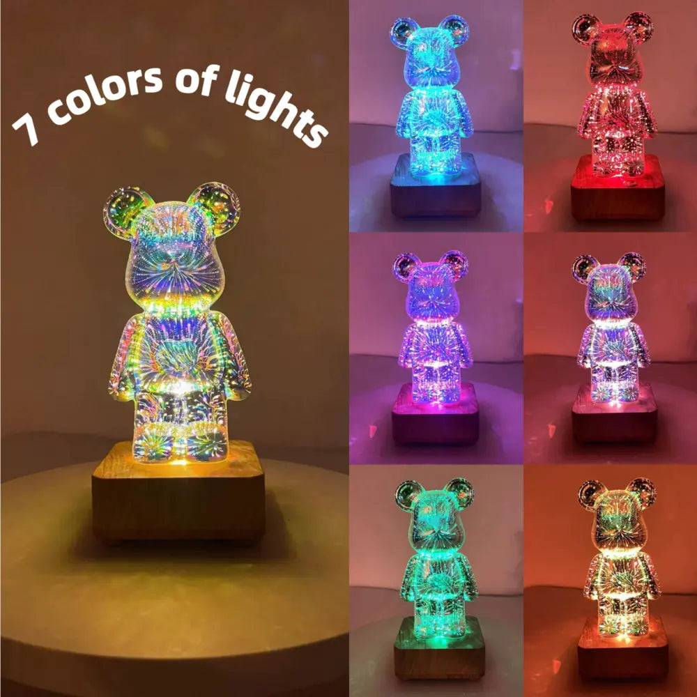 3D Bear Firework Light Lamp